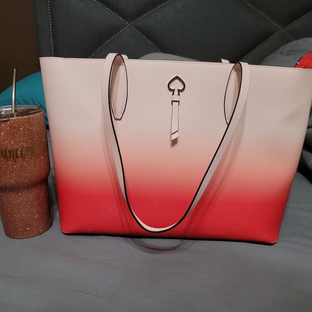 Kate Spade coral ombe large tote.